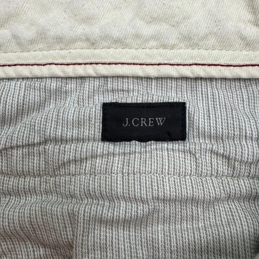 J.Crew 484 Slim Fit Chino Pants Mens 31x32 Cream Straight Leg Flat Front Cotton